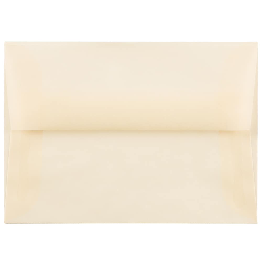 JAM Paper 4Bar A1 Translucent Vellum Invitation Envelopes, 3.625 x 5.125, Spring Ochre Ivory, 25/Pack (1591612)