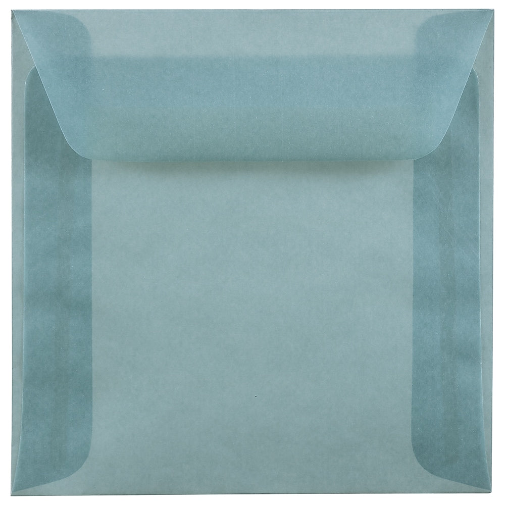 JAM Paper 6 x 6 Square Translucent Vellum Invitation Envelopes, Ocean Blue, 25/Pack (PACV512)