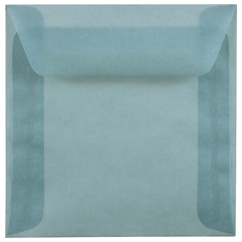 JAM Paper 6 x 6 Square Translucent Vellum Invitation Envelopes, Ocean Blue, 25/Pack (PACV512)