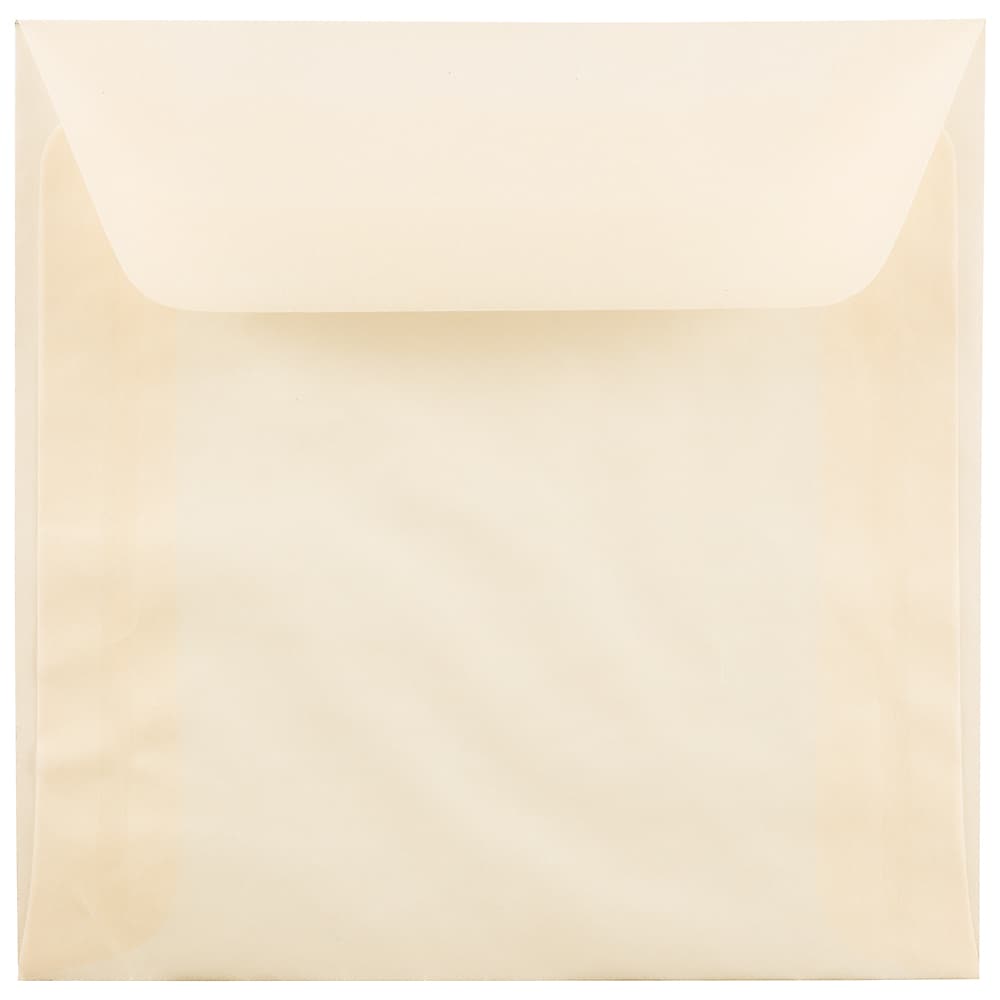JAM Paper 6 x 6 Square Translucent Vellum Invitation Envelopes, Spring Ochre Ivory, 25/Pack (PACV510)