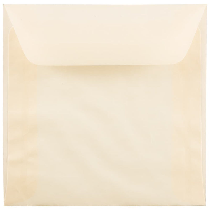 JAM Paper 6 x 6 Square Translucent Vellum Invitation Envelopes, Spring Ochre Ivory, 25/Pack (PACV510)
