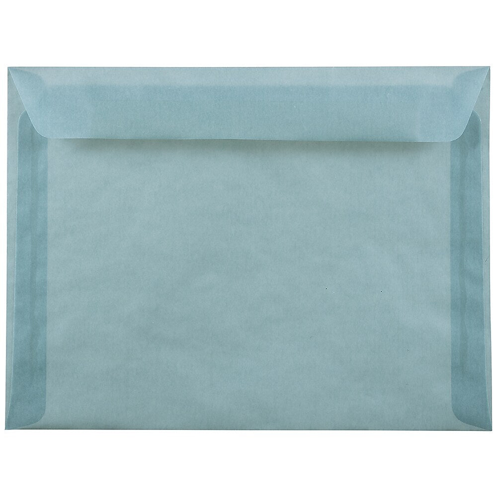 JAM Paper 9 x 12 Booklet Translucent Vellum Envelopes, Ocean Blue, 25/Pack (1592180)