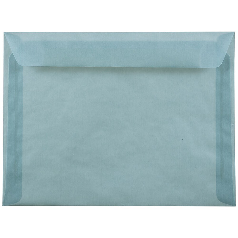 JAM Paper 9 x 12 Booklet Translucent Vellum Envelopes, Ocean Blue, 25/Pack (1592180)