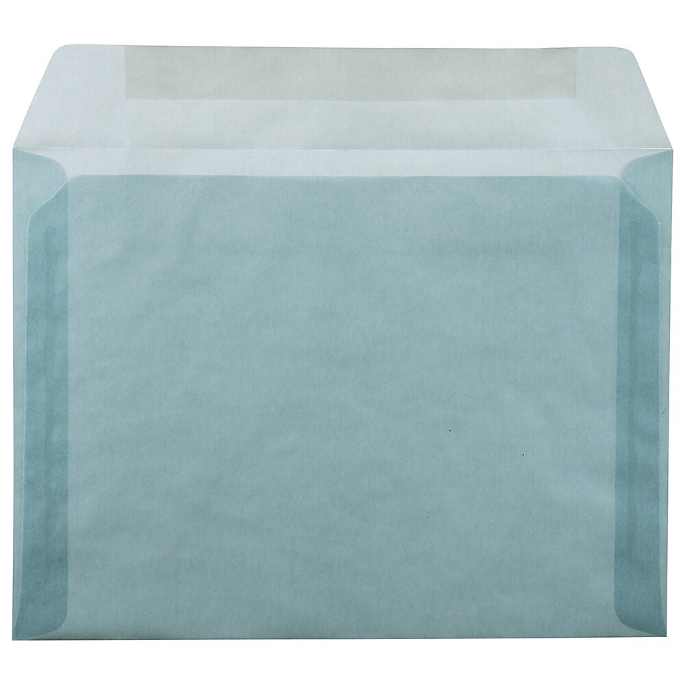 JAM Paper 9 x 12 Booklet Translucent Vellum Envelopes, Ocean Blue, 25/Pack (1592180)