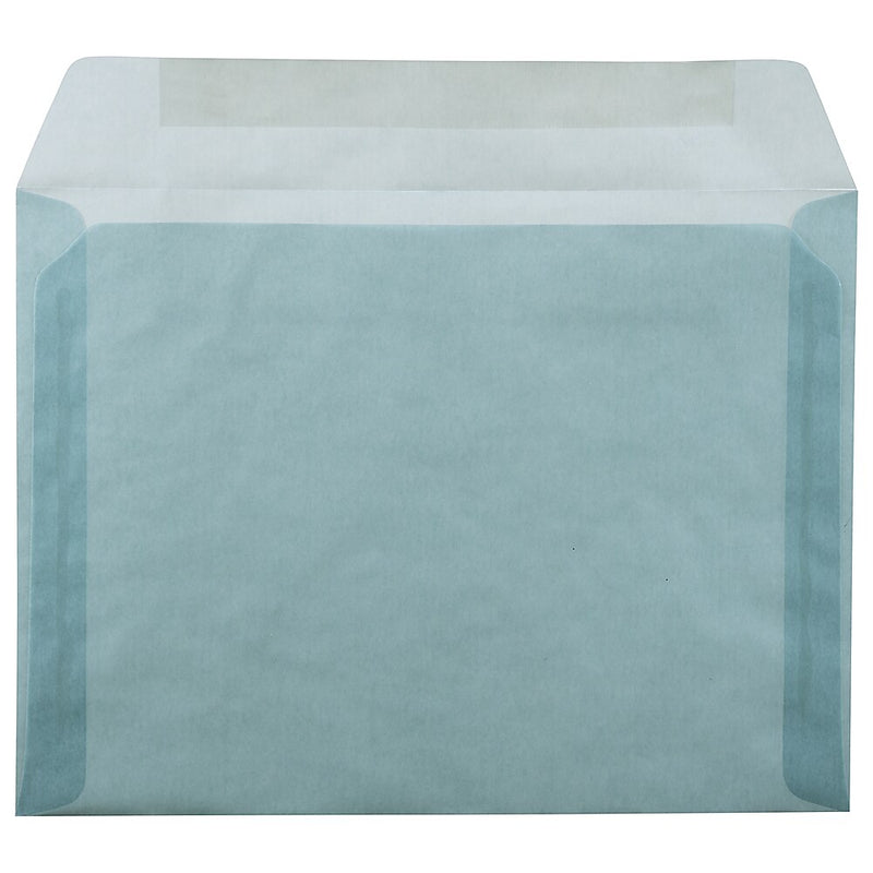 JAM Paper 9 x 12 Booklet Translucent Vellum Envelopes, Ocean Blue, 25/Pack (1592180)