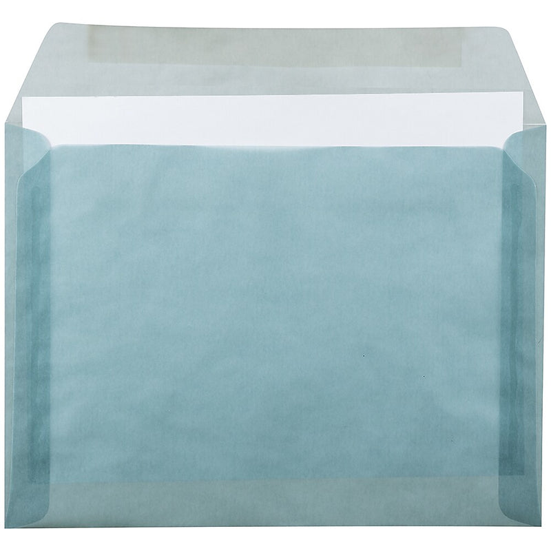 JAM Paper 9 x 12 Booklet Translucent Vellum Envelopes, Ocean Blue, 25/Pack (1592180)