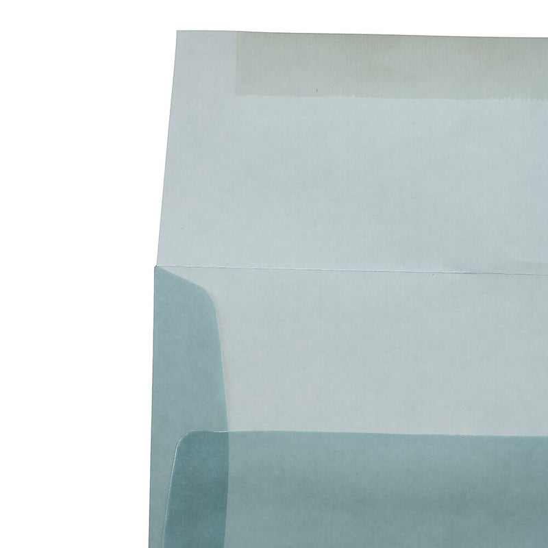 JAM Paper A2 Translucent Vellum Invitation Envelopes, 4.375 x 5.75, Ocean Blue, 25/Pack (PACV602)