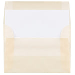 JAM Paper 4Bar A1 Translucent Vellum Invitation Envelopes, 3.625 x 5.125, Spring Ochre Ivory, 25/Pack (1591612)