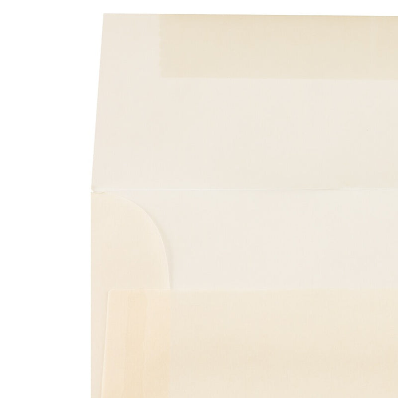 JAM Paper 4Bar A1 Translucent Vellum Invitation Envelopes, 3.625 x 5.125, Spring Ochre Ivory, 25/Pack (1591612)