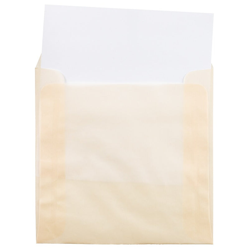 JAM Paper 6 x 6 Square Translucent Vellum Invitation Envelopes, Spring Ochre Ivory, 25/Pack (PACV510)