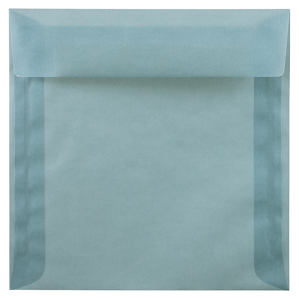JAM Paper 8 x 8 Square Translucent Vellum Invitation Envelopes, Ocean Blue, 25/Pack (1592130B)