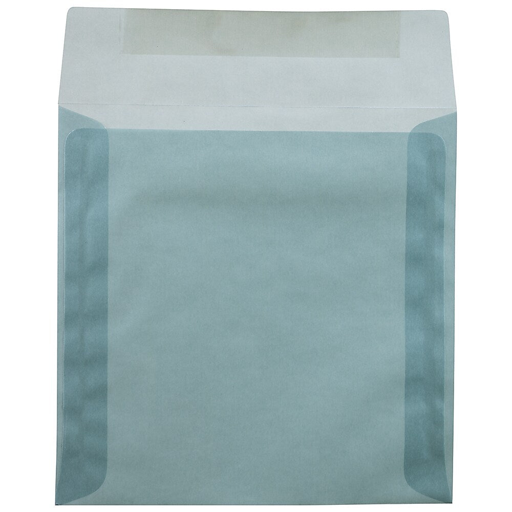 JAM Paper 8 x 8 Square Translucent Vellum Invitation Envelopes, Ocean Blue, 25/Pack (1592130B)