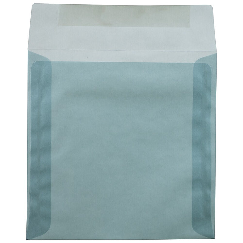 JAM Paper 8 x 8 Square Translucent Vellum Invitation Envelopes, Ocean Blue, 25/Pack (1592130B)