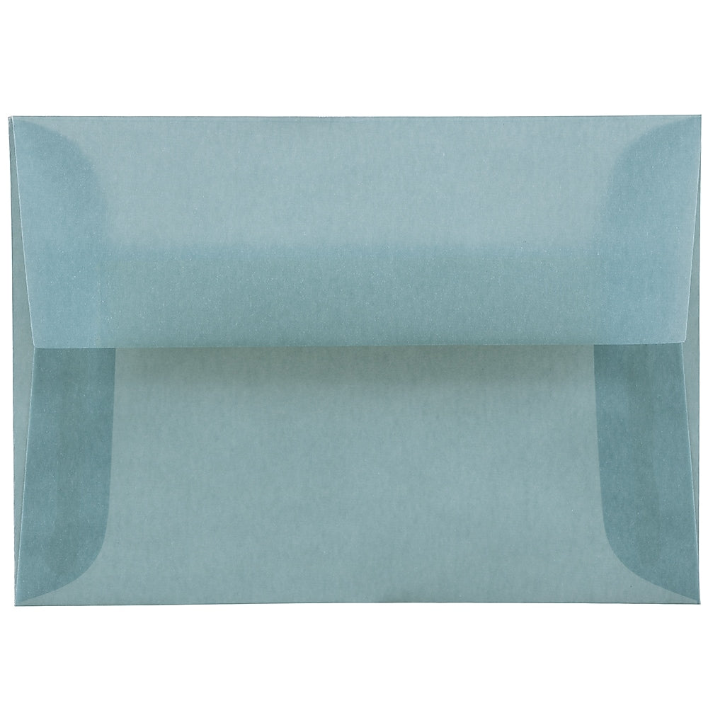JAM Paper 4Bar A1 Translucent Vellum Invitation Envelopes, 3.625 x 5.125, Ocean Blue, 25/Pack (1591614)