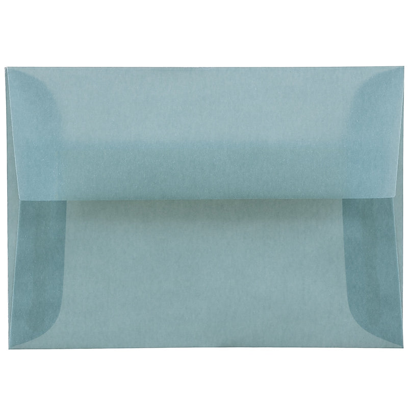 JAM Paper 4Bar A1 Translucent Vellum Invitation Envelopes, 3.625 x 5.125, Ocean Blue, 25/Pack (1591614)