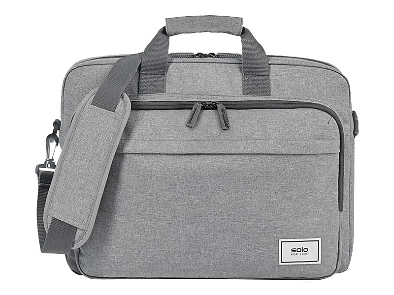 Solo New York Re:new Polyester Briefcase,  Laptop Compatible, Heathered Gray (UBN127-10)