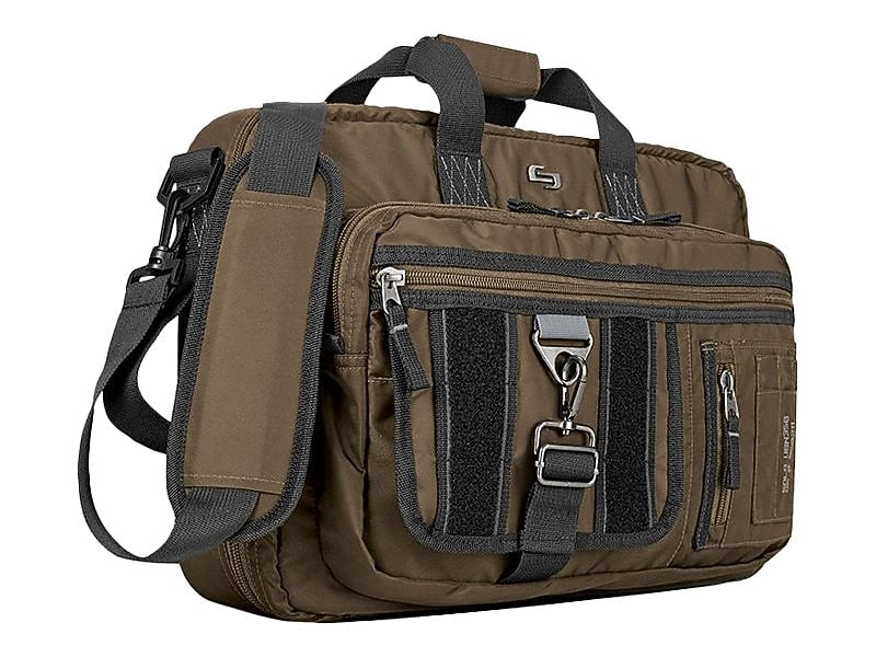 Solo New York Zone Laptop Briefcase/Backpack Hybrid, Khaki Nylon (UBN350-3)