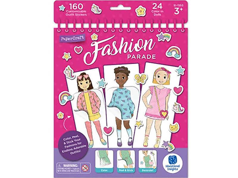 Educational Insights Fashion Parade Stickers/Coloring Book, Pre-School (1553)
