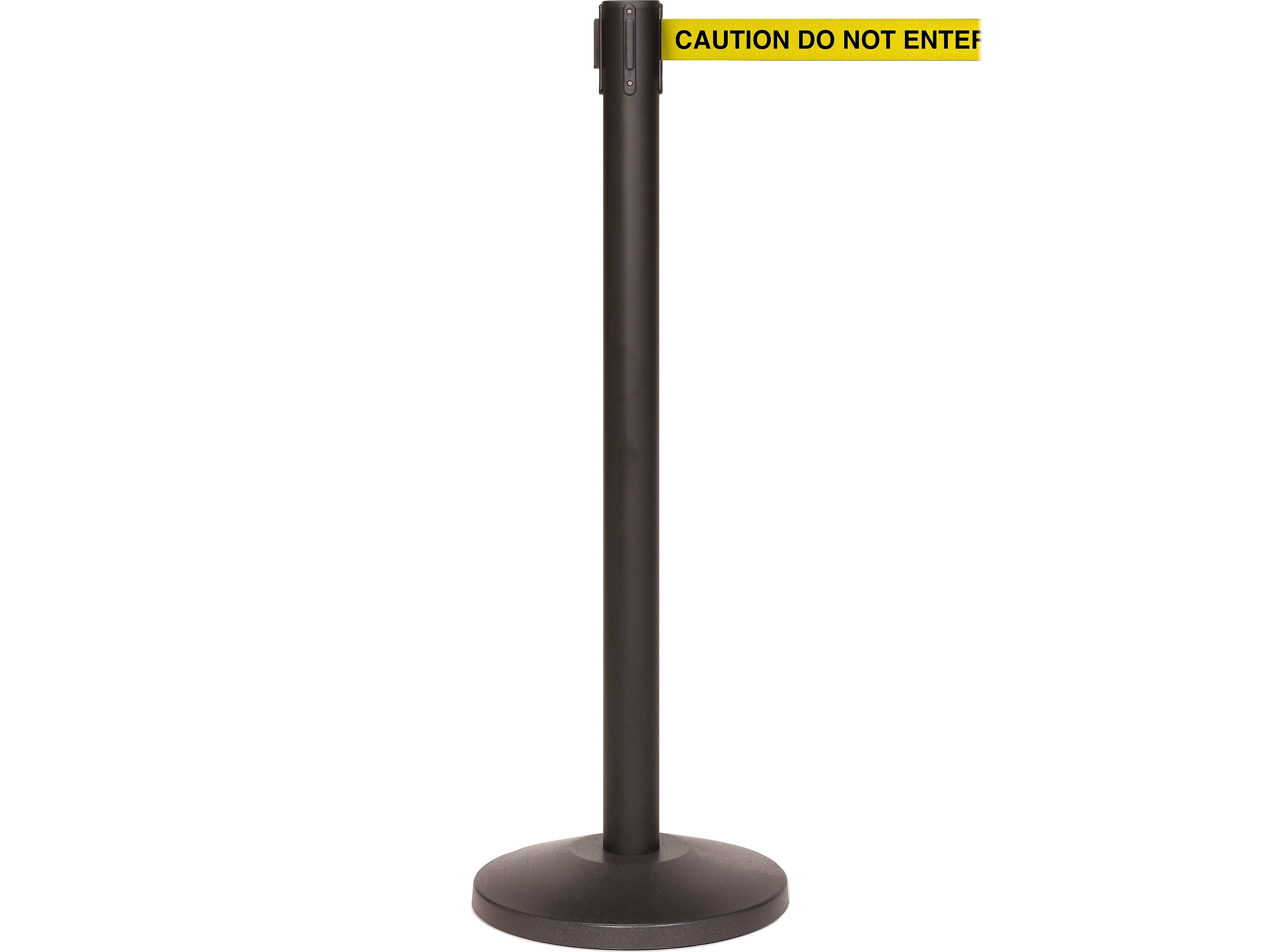 Queue Solutions QueueMaster 550 2" Nylon Crowd Control Belt Barrier, Black/Yellow (QM550B-YBC110)