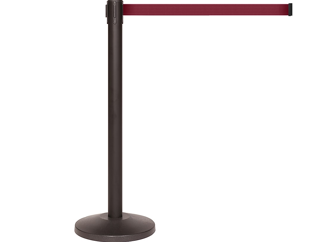 Queue Solutions QueueMaster 550 2" Nylon Crowd Control Belt Barrier, Black/Maroon (QM550B-MN110)