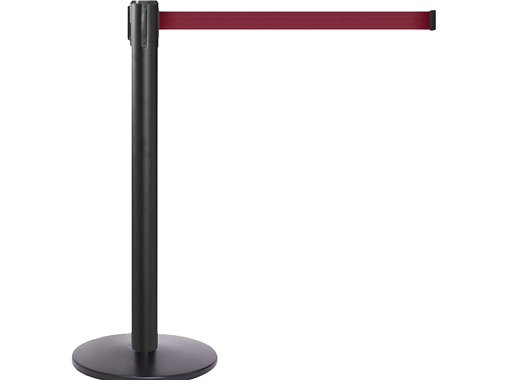 Queue Solutions QueuePro 300 2" Nylon Crowd Control Belt Barrier, Black/Maroon (PRO300B-MN160)