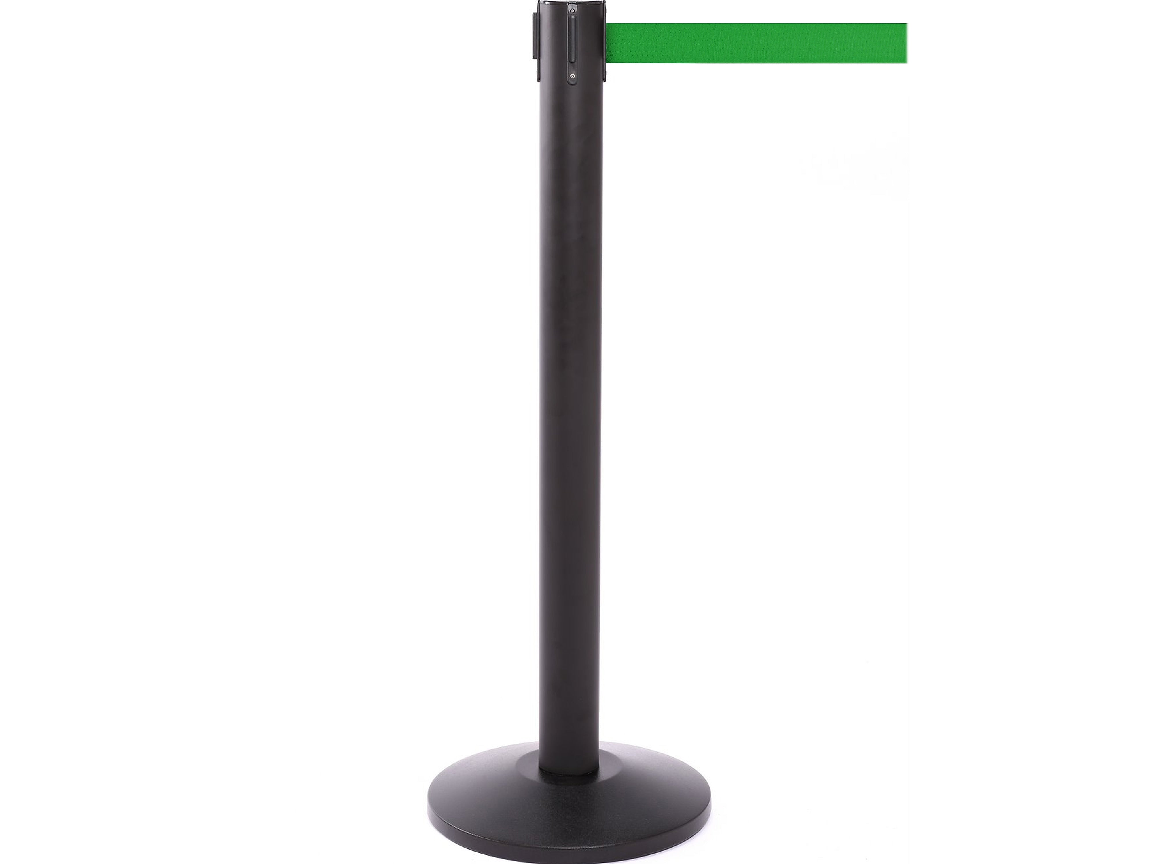 Queue Solutions QueuePro 300 2" Nylon Crowd Control Belt Barrier, Black/Green (PRO300B-GN160)