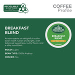 Green Mountain Breakfast Blend Coffee Keurig® K-Cup® Pods, Light Roast, 24/Box (5000330085)
