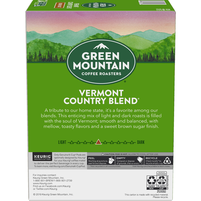 Green Mountain Vermont Country Blend Coffee Keurig® K-Cup® Pods, Medium Roast, 24/Box (6602)