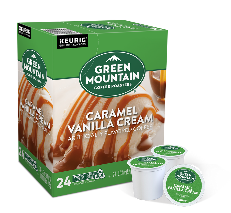 Green Mountain Caramel Vanilla Cream Coffee Keurig® K-Cup® Pods, Light Roast, 24/Box (6700)
