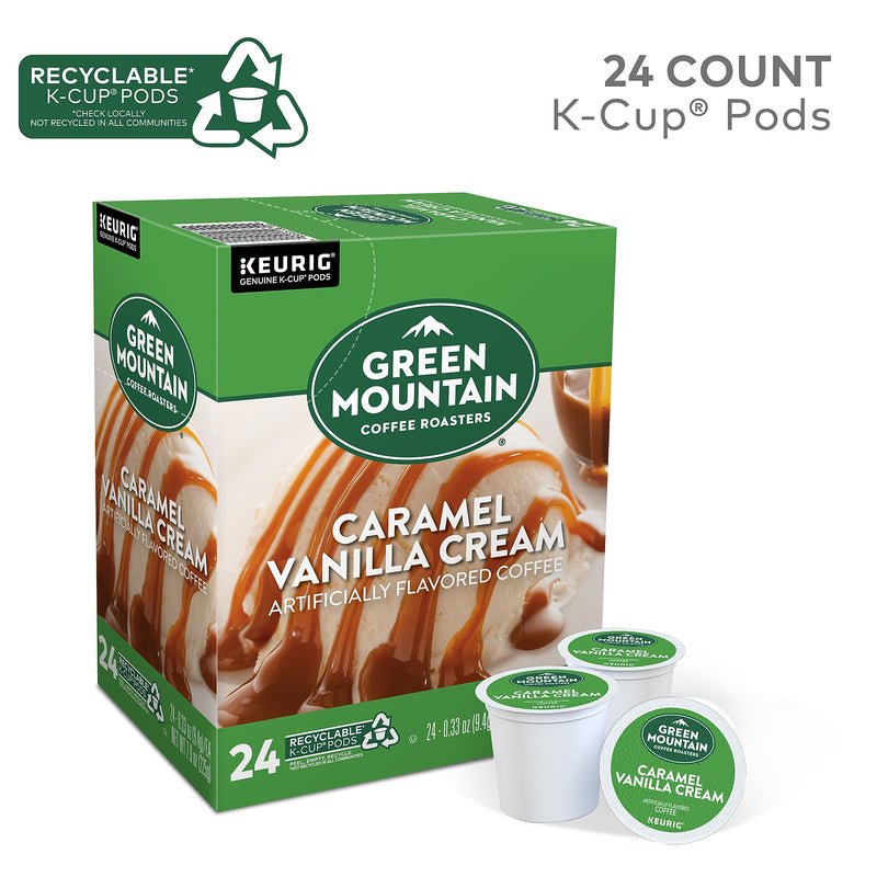 Green Mountain Caramel Vanilla Cream Coffee Keurig® K-Cup® Pods, Light Roast, 24/Box (5000330109)