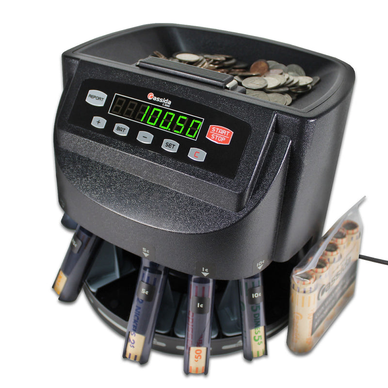 Cassida C200 Coin Sorter, 5 Compartments, Black (C200)
