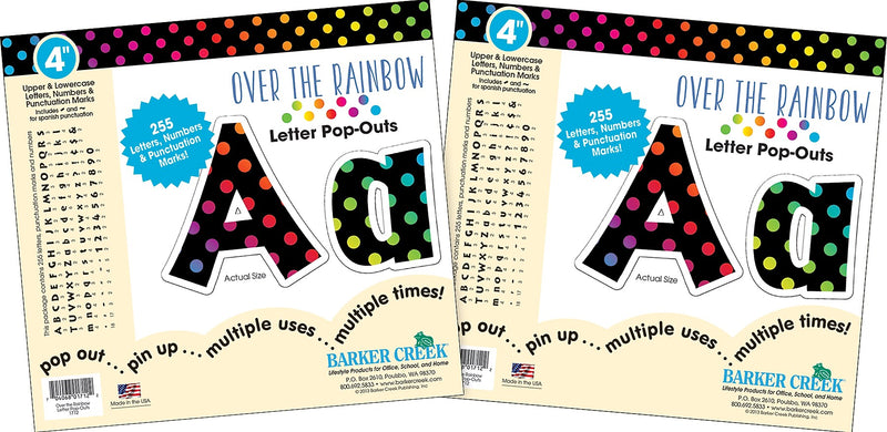 Barker Creek Over the Rainbow  4" Letters and Numbers, Multicolored, 510/Pack (BC3636)
