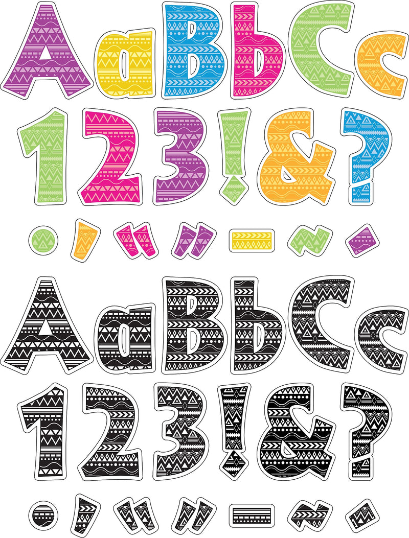 Barker Creek Bohemian & Kai Ola  4" Letters and Numbers, Multicolored, 510/Pack (BC3859)