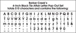 Barker Creek Black Tie Affair  4" Letters and Numbers, Black, 510/Pack (BC3637)