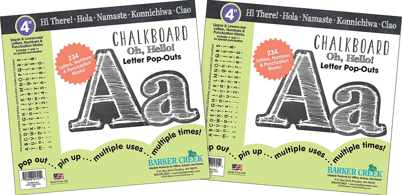 Barker Creek Chalkboard  4" Letters and Numbers, Multicolored, 468/Pack (BC3646)
