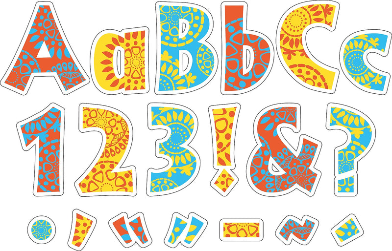 Barker Creek Moroccan  4" Letters and Numbers, Multicolored, 255/Pack (BC1722)