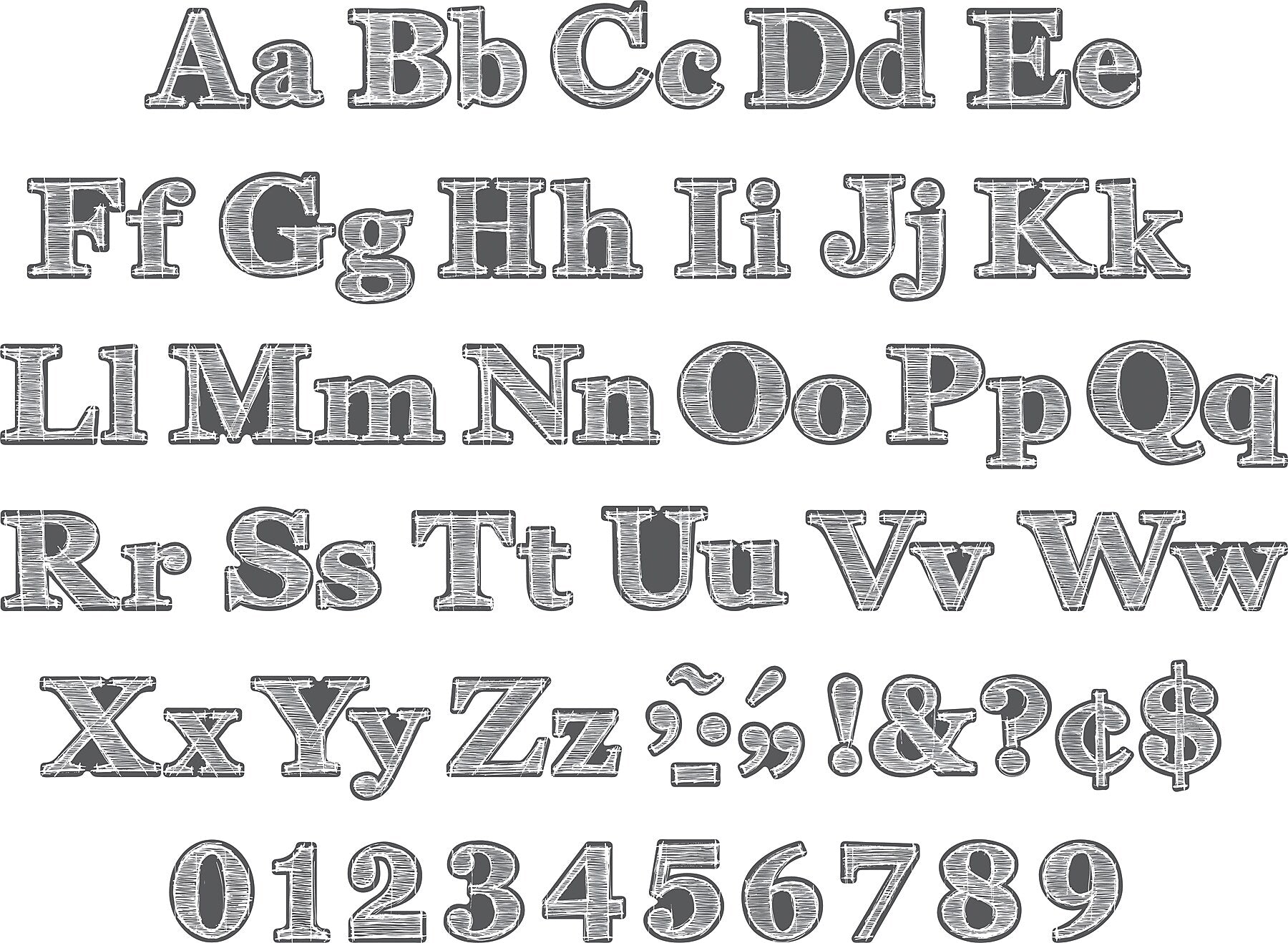 Barker Creek Chalkboard  4" Letters and Numbers, Multicolored, 234/Pack (LL1725)