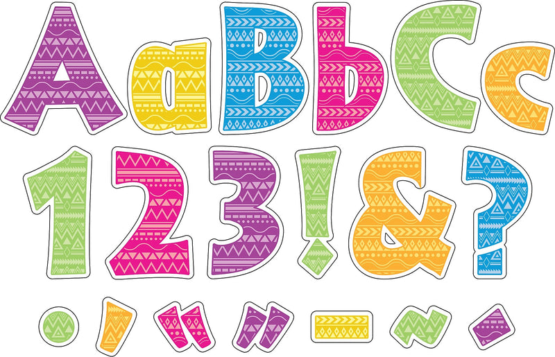 Barker Creek Kai Ola  4" Letters and Numbers, Multicolored, 255/Pack (BC1729)
