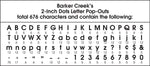 Barker Creek Dots  2" Letters and Numbers, Multicolored, 676/Pack (LL1907)