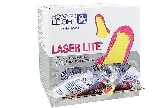 Howard Leight Laser Lite Uncorded Earplugs, 32 dB, Magenta/Yellow, 200/Box (LL-1)