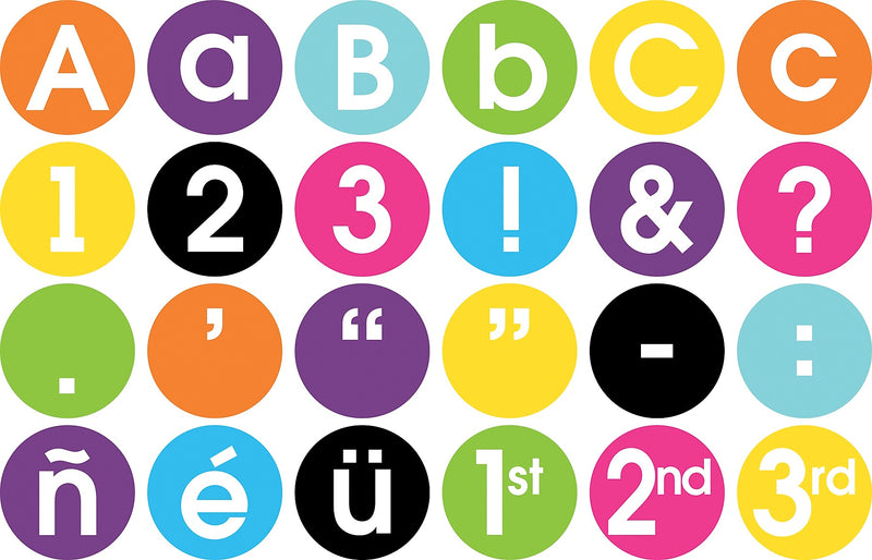 Barker Creek Happy  3.25" Letters and Numbers, Multicolored, 420/Pack (BC3644)