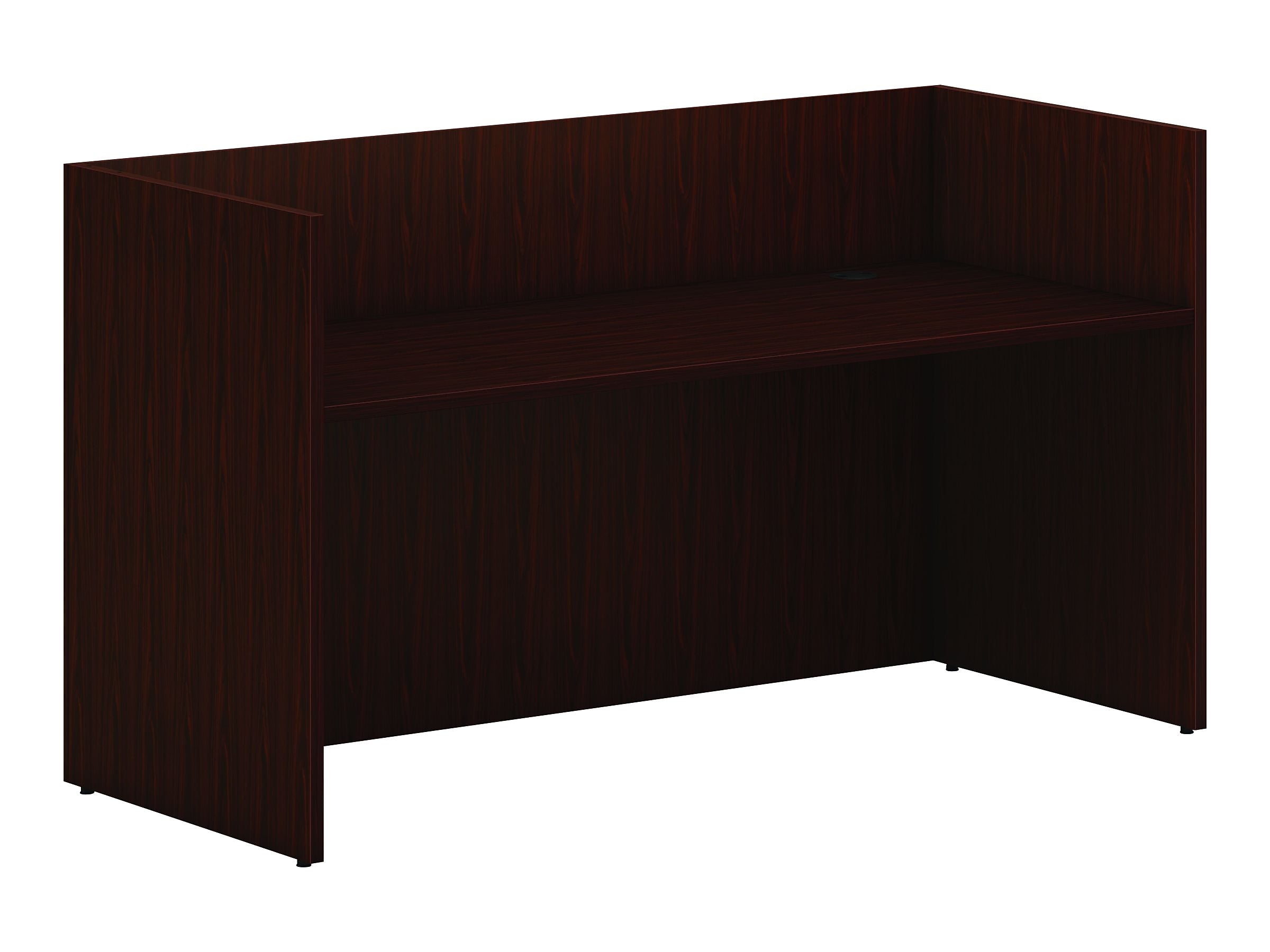 HON Mod 72"W Reception Desk Shell, Traditional Mahogany (HLPLRCPNDS7230.LTM1)