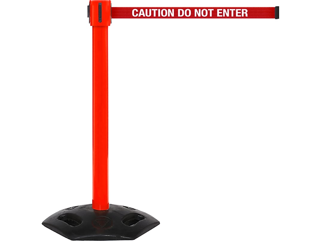 Queue Solutions WeatherMaster 335 2" Nylon Crowd Control Belt Barrier, Red (WMR335R-RWC350)