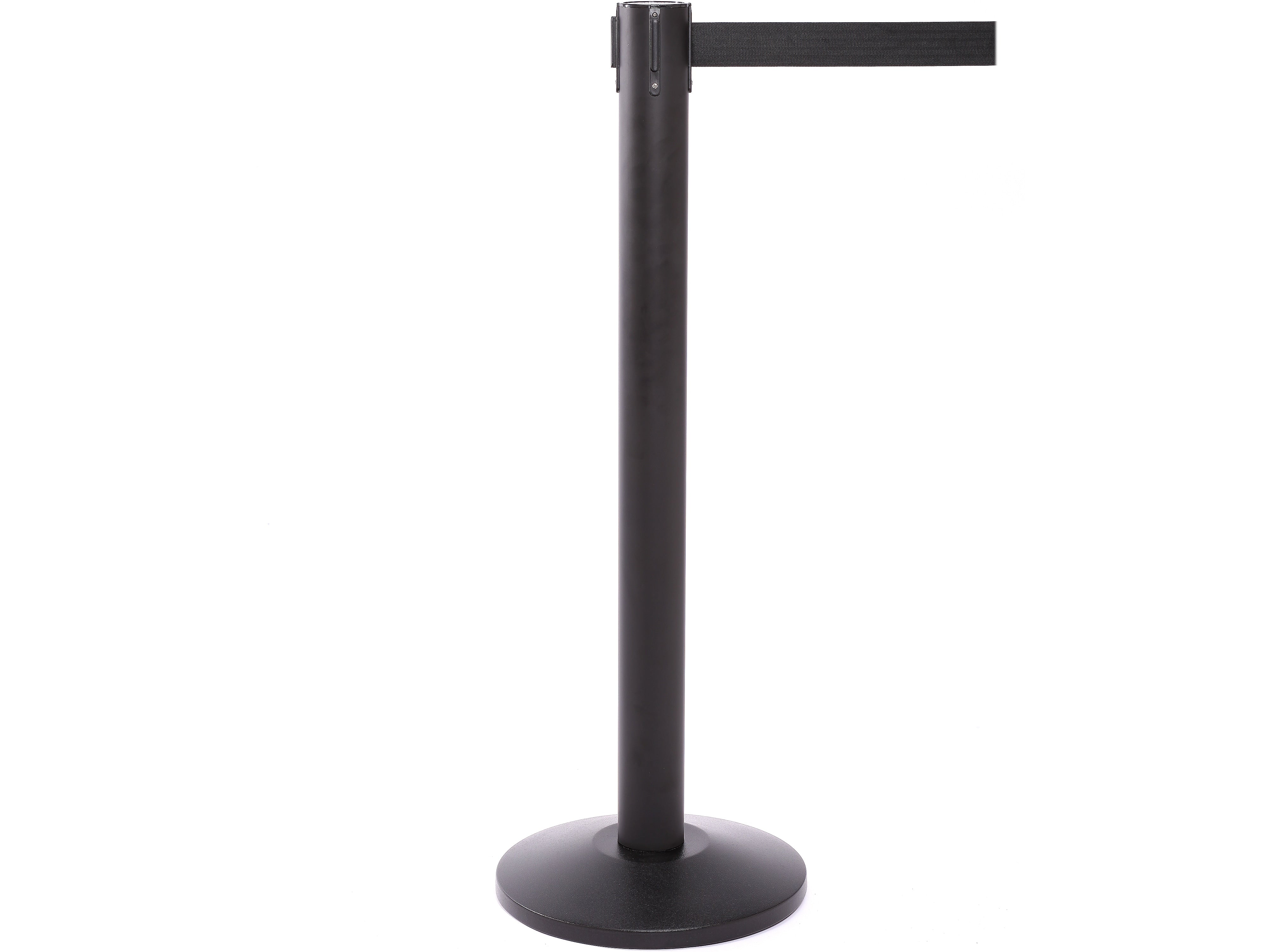Queue Solutions QueuePro 300 2" Nylon Crowd Control Belt Barrier, Black (PRO300B-BK160)