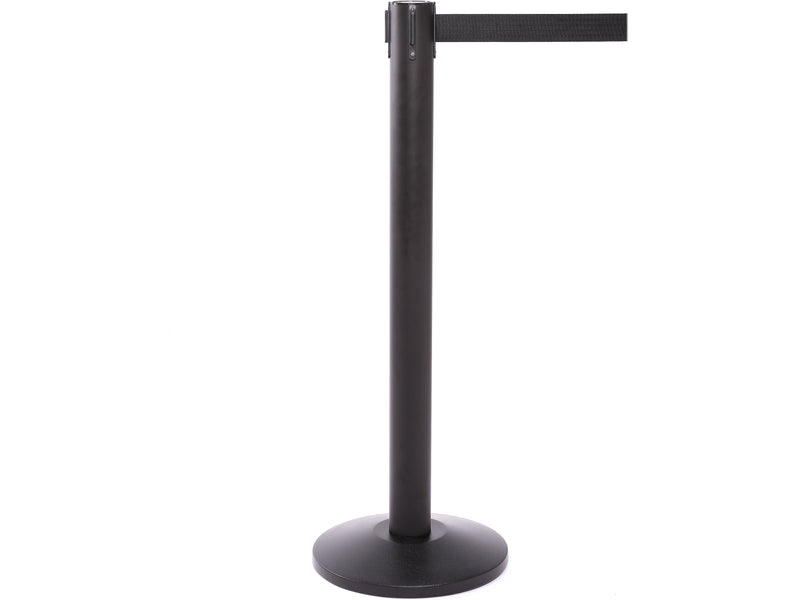 Queue Solutions QueuePro 300 2" Nylon Crowd Control Belt Barrier, Black (PRO300B-BK160)