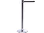 Queue Solutions QueuePro 300 2" Nylon Crowd Control Belt Barrier, Silver/Black (PRO300PS-BK160)