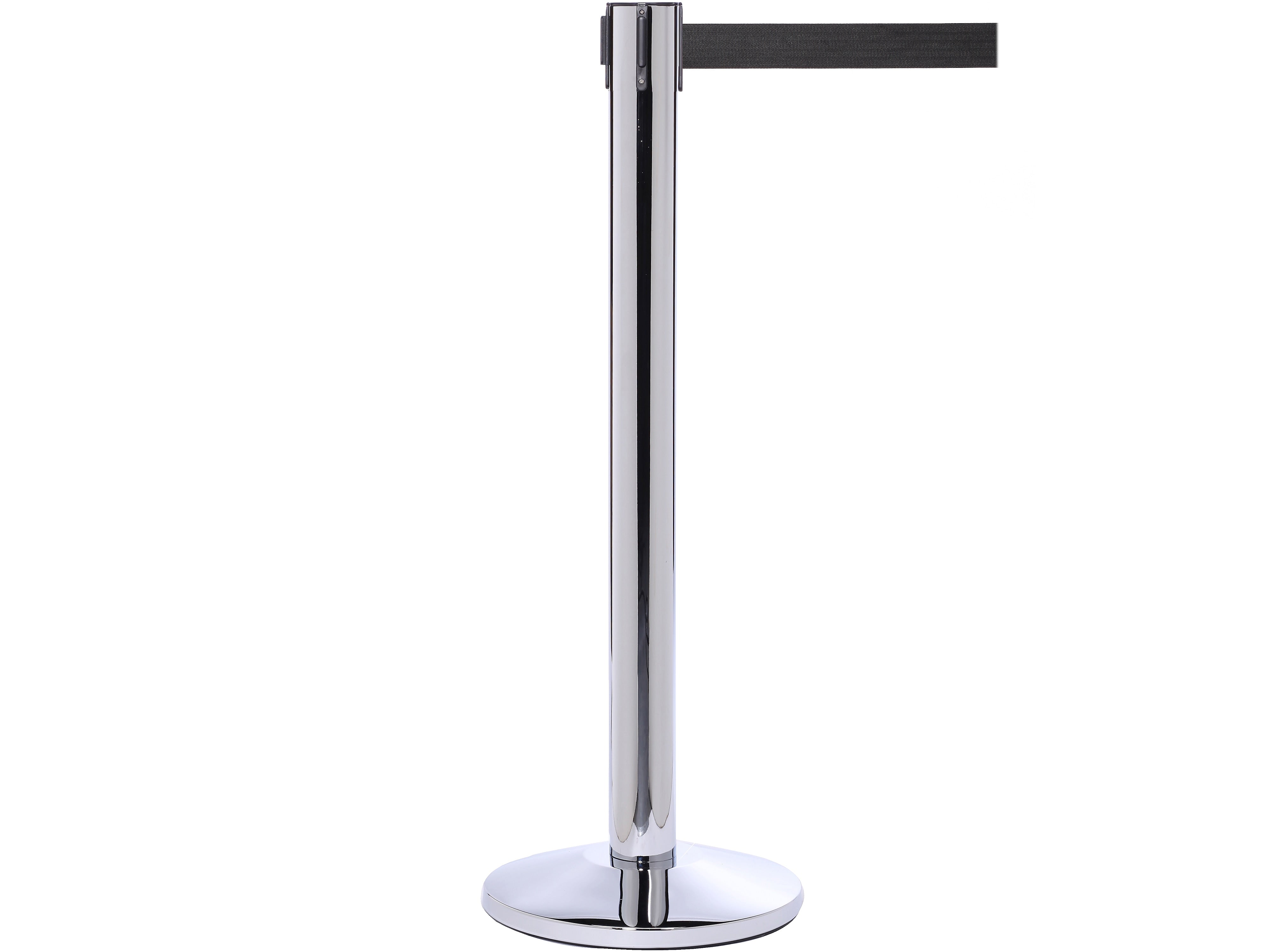 Queue Solutions QueuePro 300 2" Nylon Crowd Control Belt Barrier, Silver/Black (PRO300PS-BK160)