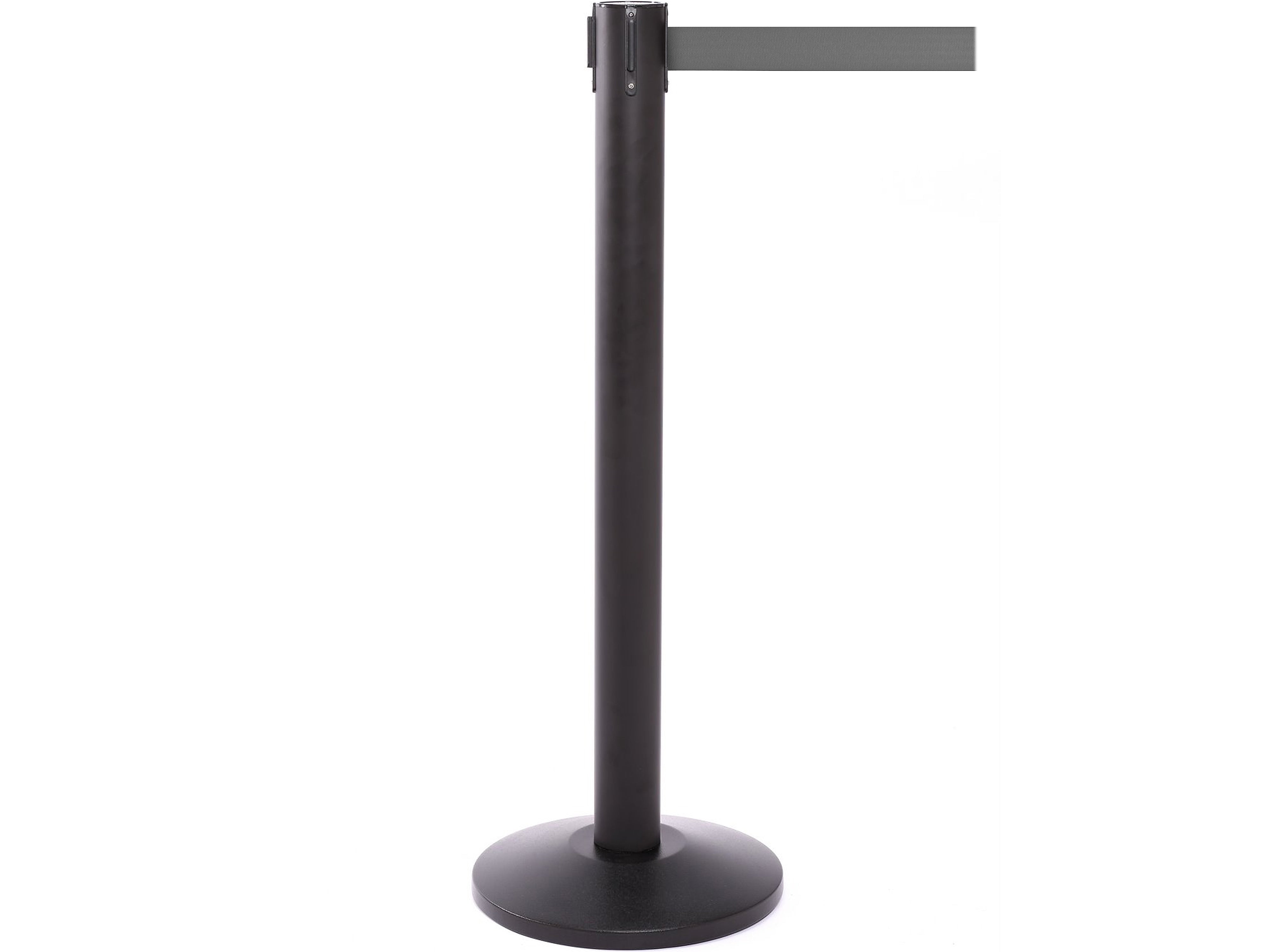 Queue Solutions QueuePro 300 2" Nylon Crowd Control Belt Barrier, Black/Gray (PRO300B-GY160)