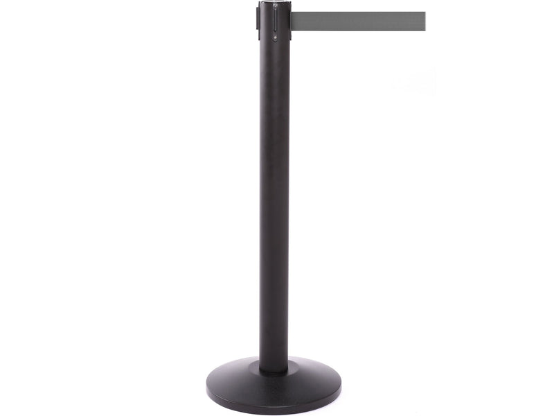 Queue Solutions QueuePro 300 2" Nylon Crowd Control Belt Barrier, Black/Gray (PRO300B-GY160)