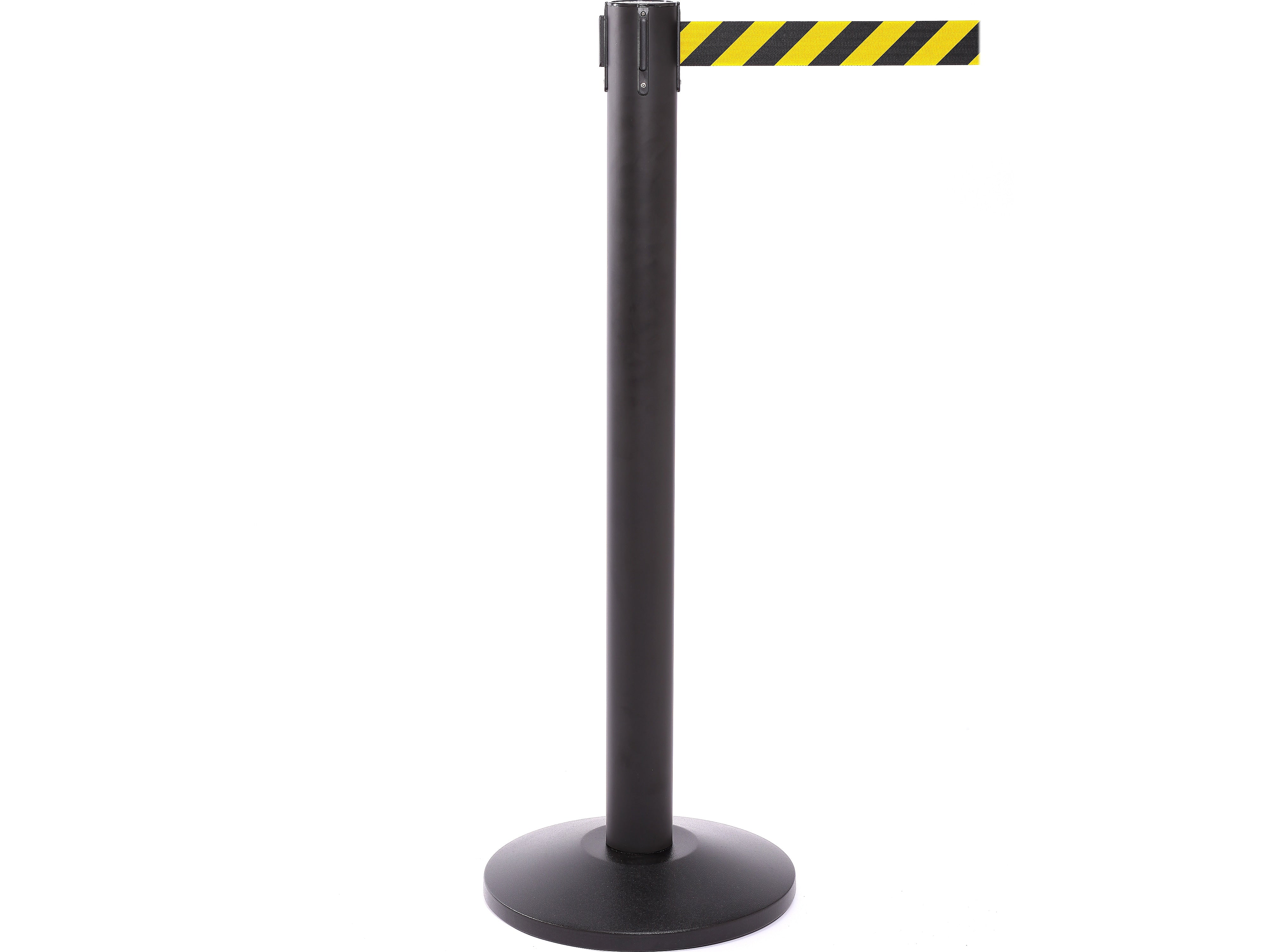 Queue Solutions QueuePro 300 2" Nylon Crowd Control Belt Barrier, Black/Yellow (PRO300B-YB160)
